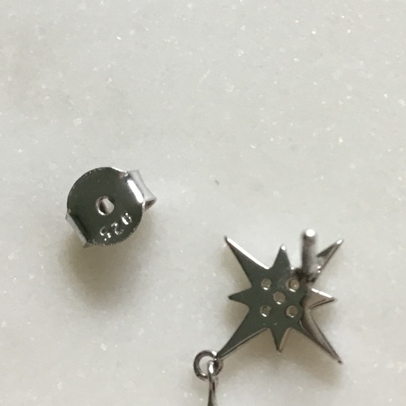 Sale $18 Firm! Sterling Silver rhodium plated Star Earrings - Picture 12 of 14